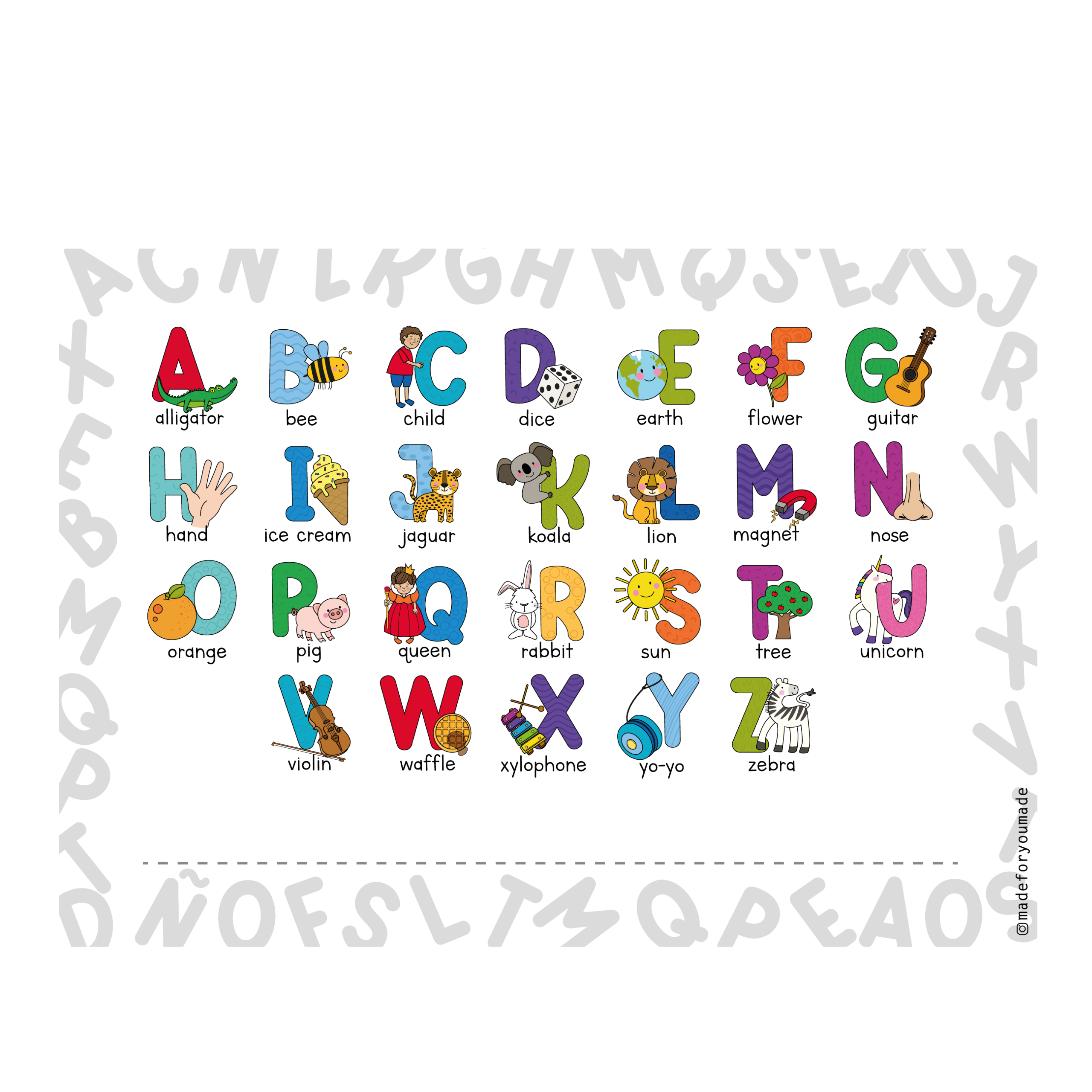 INDIVIDUALES ABECEDARIOS INFANTIL PARA ESCRIBIR - INGLES Y ESPAÑOL - LAVABLE - Imagen 3